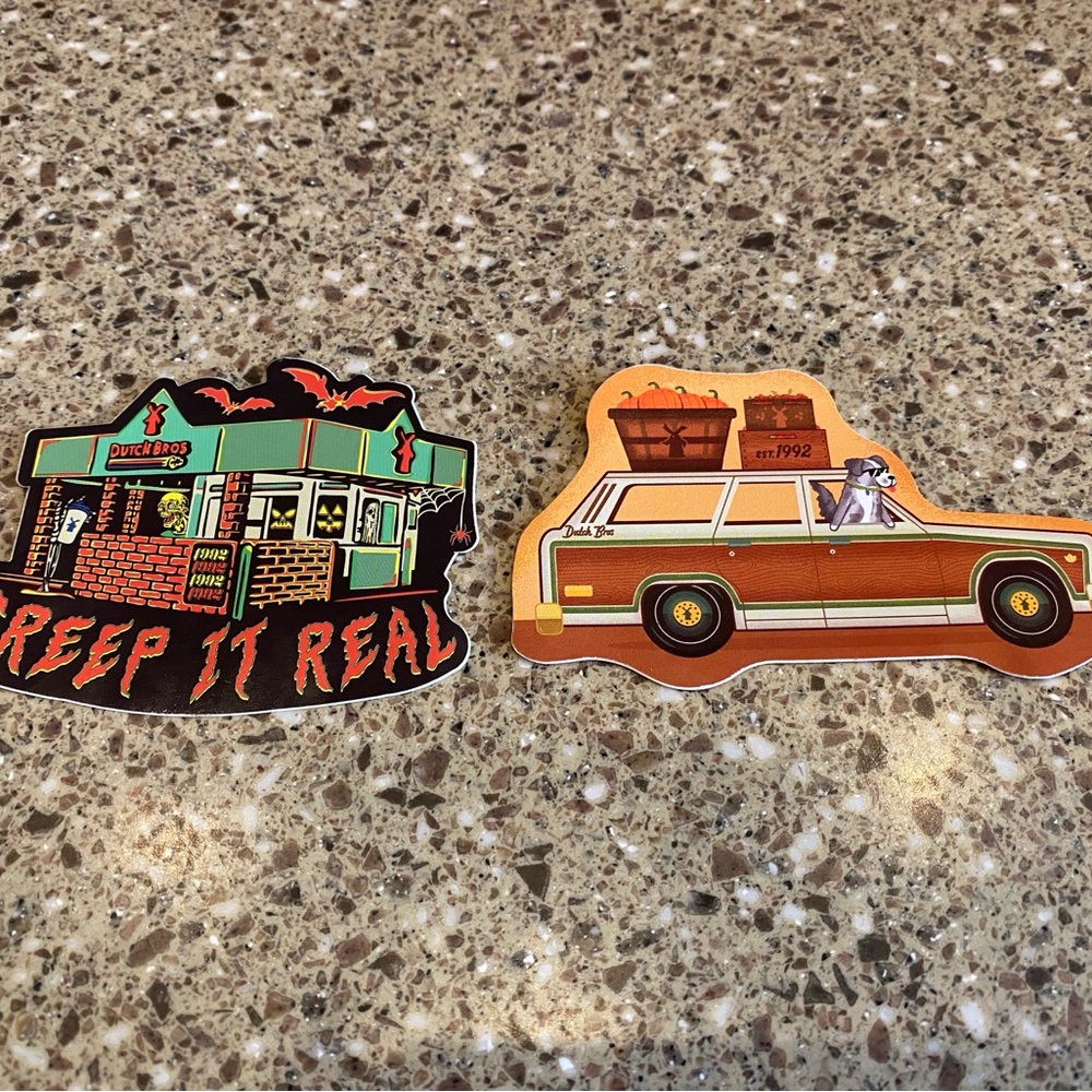Dutch Bros fall themed stickers